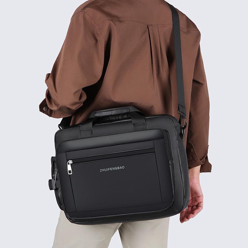 Men's Water-Resistant Laptop & Multi-Functional Business Commute Shoulder Bag & Briefcase