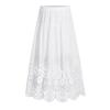 Navigare Women's Embroidered Cotton A-Line Midi Skirt