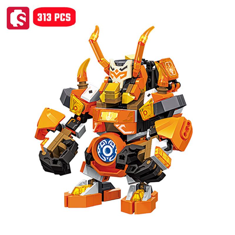 Non-Toxic Sembo Chiese-Style Mecha Assemblage Building Blocks Robot Model Bricks Collectible Ornaments Kids Toys For Children Diy Holiday Gift