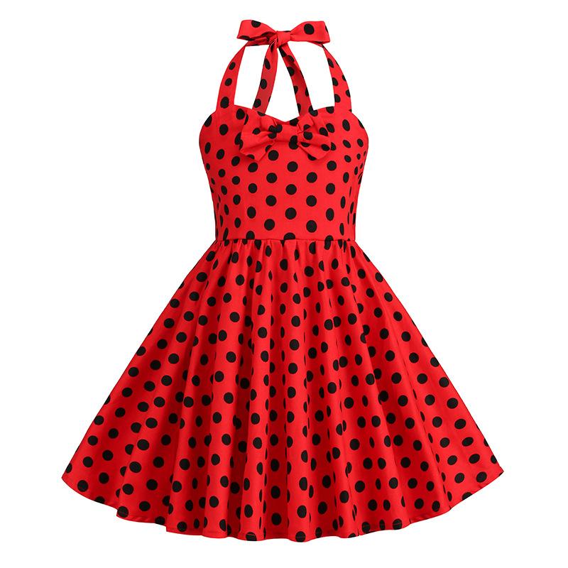 GMXIA Girls' Floral Hepburn Halter Dress Slip Dress