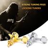 Gold/Silver Tuning Pegs Keys Machine Heads Tuners 6R Inline Guitar String Knob with Locked-string Heads Tuners for Wooden Guitar