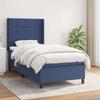 Box Spring Bed with Mattress Blue 100x200 cm Fabric