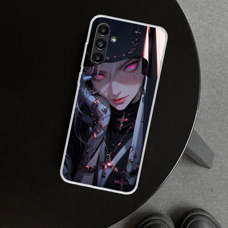 Dark Demon Nun Phone Case Cover for Samsung Galaxy A17 A16 A26 A36 A56 A57 A37 A15 A25 A35 A55 A14 A24 A34 A54 A13 A23 A33 A53 G