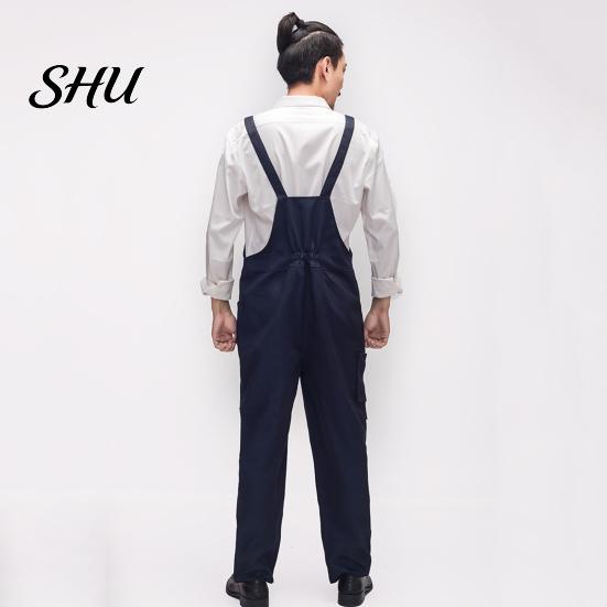 Work Jumpsuit Bib Overalls Adjustable Shoulder Straps Pockets Wide Leg Solid Color Coverall Multi-Pocket Uniforms Tool Storage