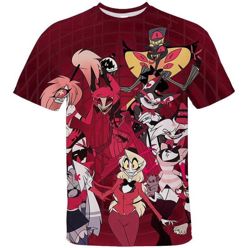 Children's Tshirts Hazbin Hotel Prited Summer Short Sleeve T-shirt for Men and Kids Hot Fashion Streetwear Adult Kid Clothing