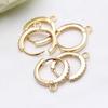 18K Gold Plated Zirconia Hoop Earrings with Pendant Clip