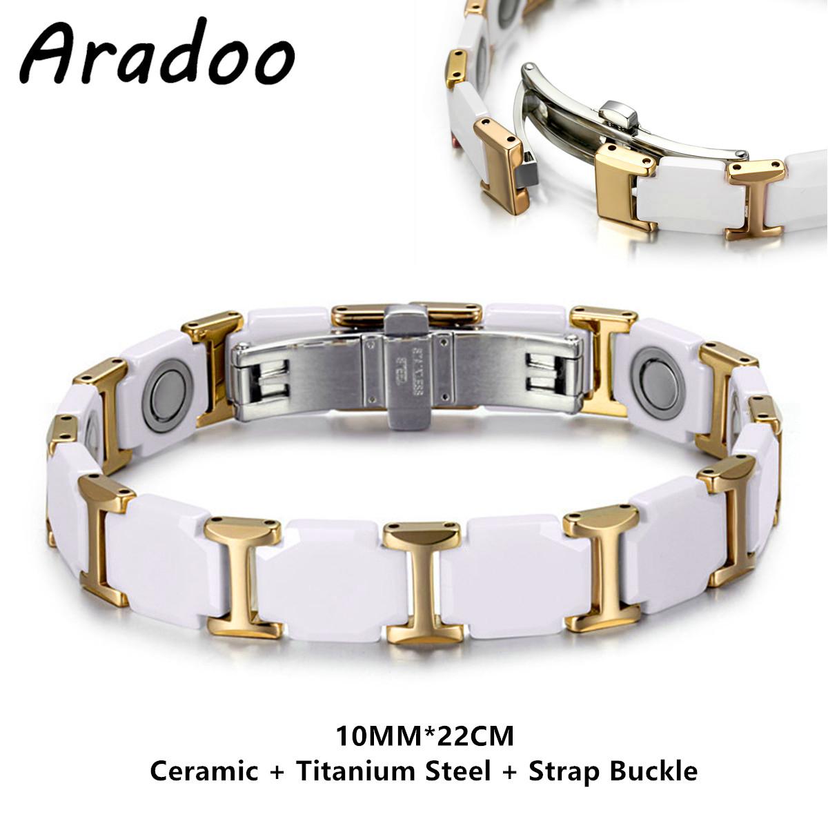 Ceramic Titanium Steel Bracelet Ivory White Ceramic Magnetic Strap Buckle Bracelet 22.5CM