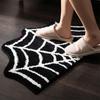 40x60cm Halloween Spider Web Shaped Entrance Mat Dustproof Durable Floor Rug Soft Faux Wool Texture