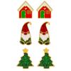 European & American Christmas Earrings: Santa, Snowman, Bells, Socks, Candy Canes - Holiday Gift Collection