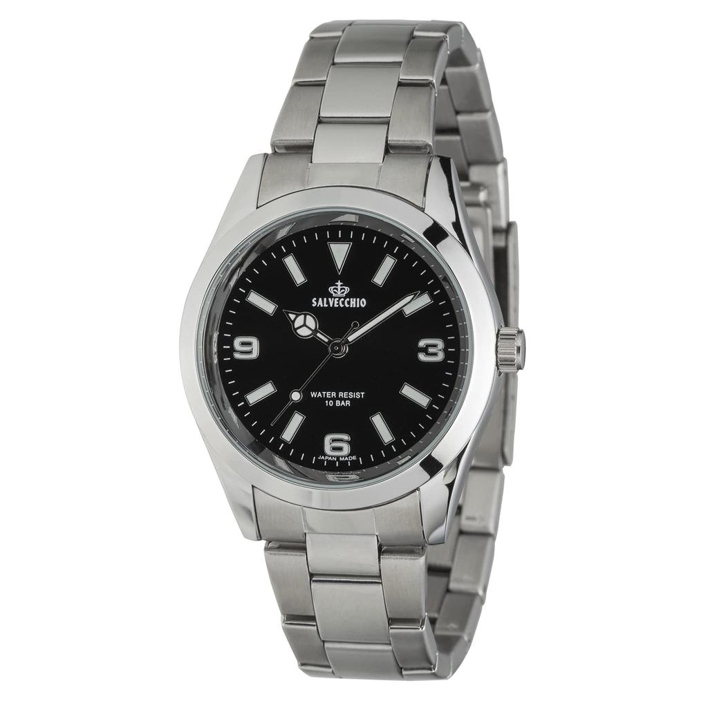 CREPHA Analog Metal (Klepha) Men's Watch, Waterproof, Band, Silver, SV-AM266-BKS