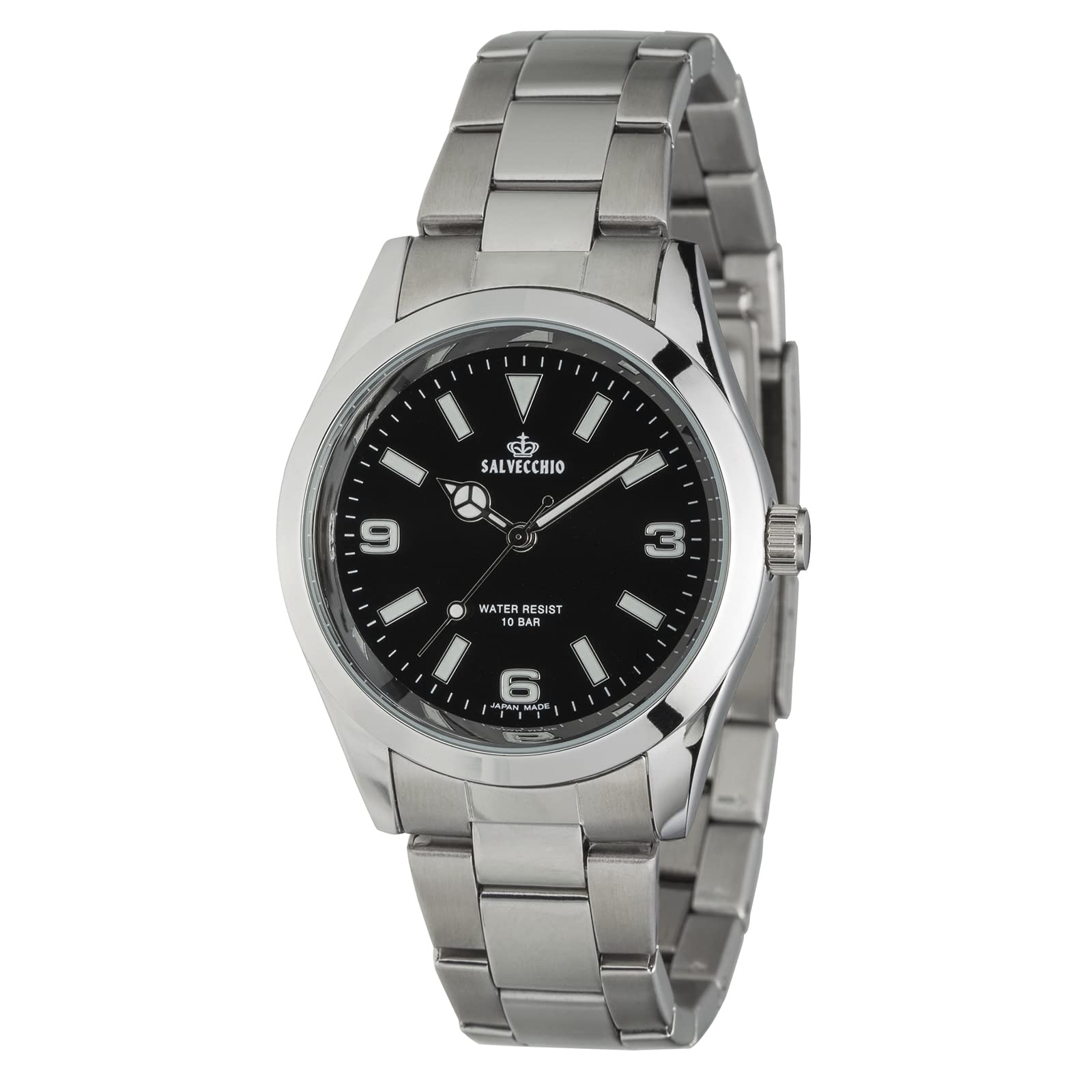 

[Clefa] Analog Watch Made in Japan Waterproof Metal Band Black 191465 Men s Silver