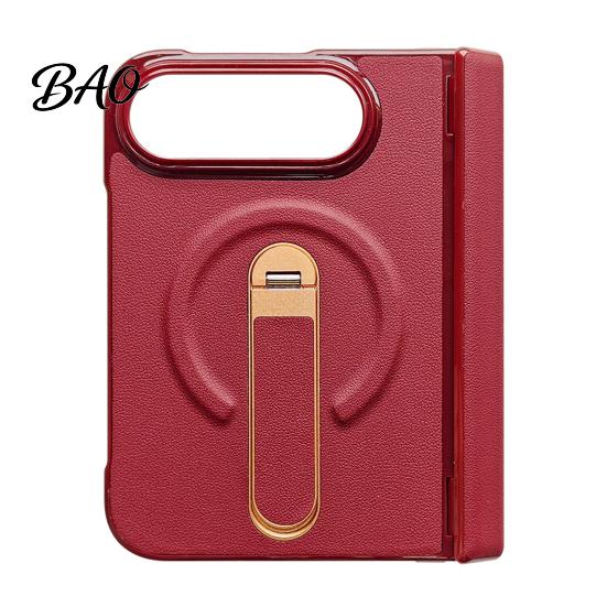 Folding Phone Case with Screen Protector Faux Leather for iPhoneDuo, Protective Cover Hinge Protection, Scratch Resistant Shell Magnetic Built-in And
