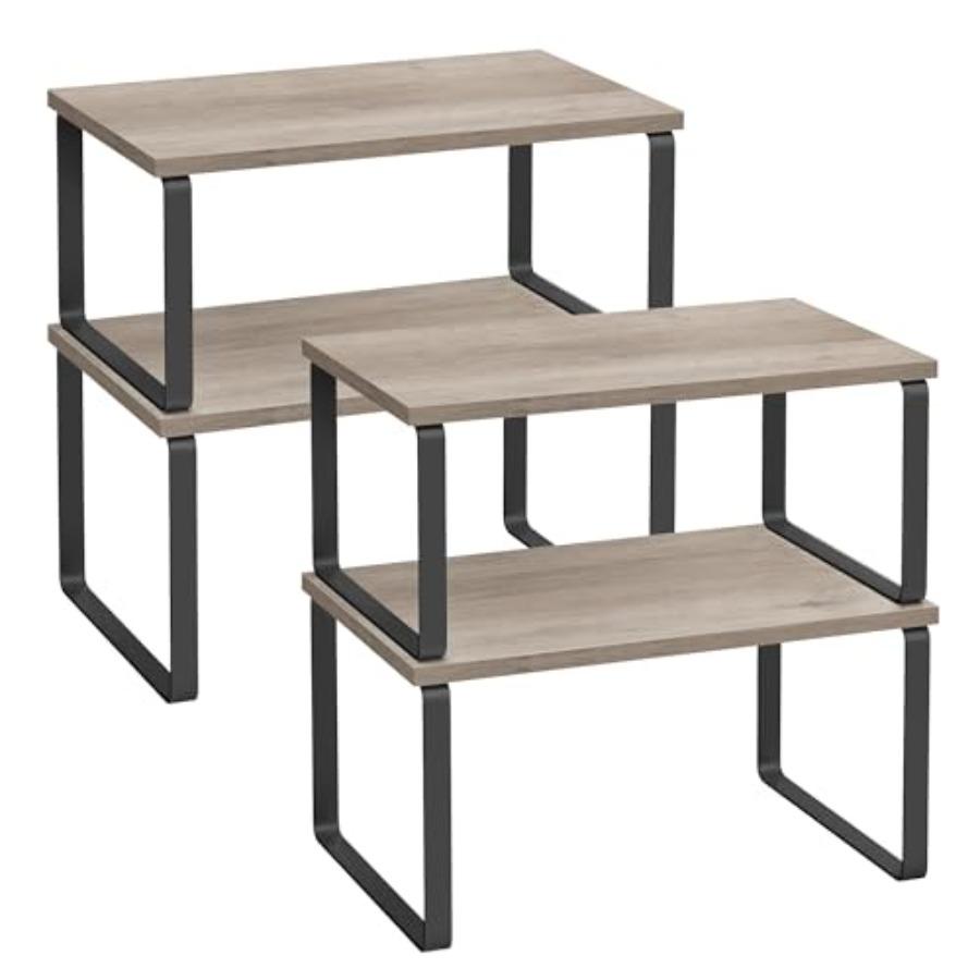 

Cabinet Organizer Shelf Set of 4 Kitchen Counter Shelves Kitchen Storage Spice Rack Stackable Expandable Metal and Engineered W United States