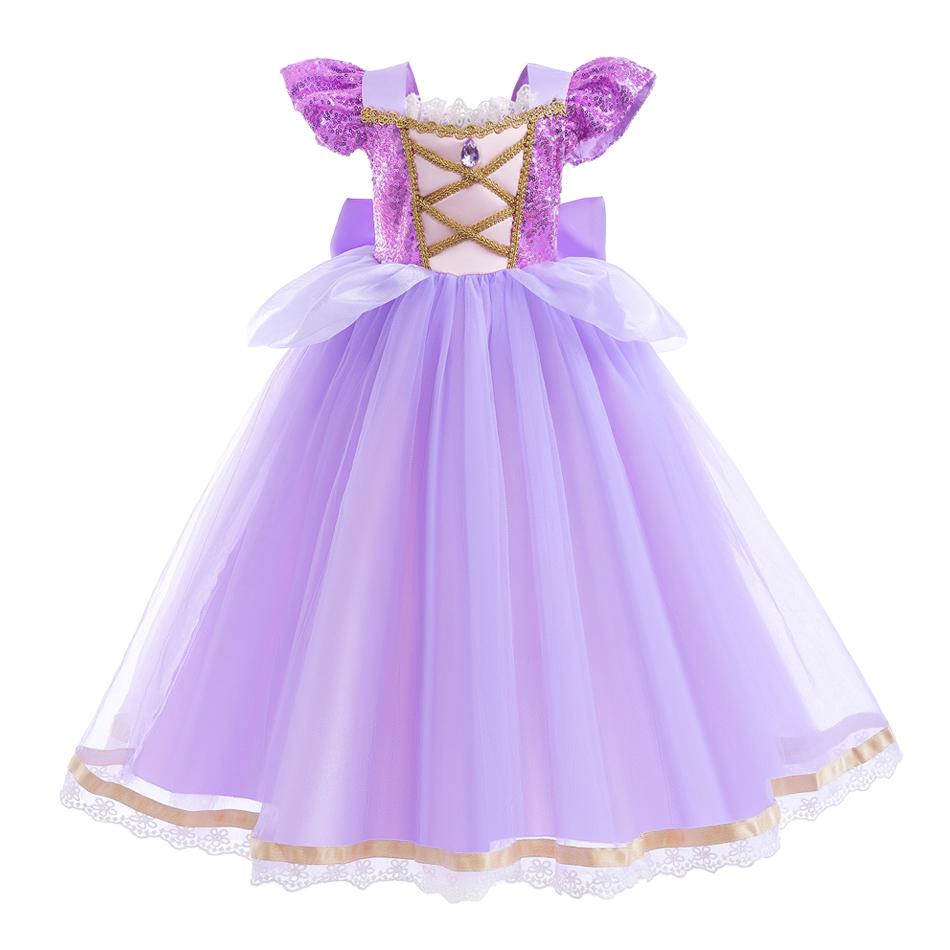 Costume da Principessa Cosplay per Bambina Regina delle Nevi Vestito Halloween Carnevale Vestiti Carini Cosplay Abbigliamento per Feste Serale per 2-10 Anni