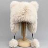 Windproof Faux Fur Beanie Thickened Winter Hat Cozy Raccoon Hat  Outdoor Activities