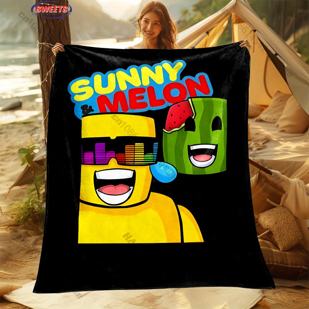 6 Sizes Funny S-Sunny and Mel0n Theme Printed Blanket for Son Daughter Husband,Room Sofa Chair Nap Blanket All Seasons Available