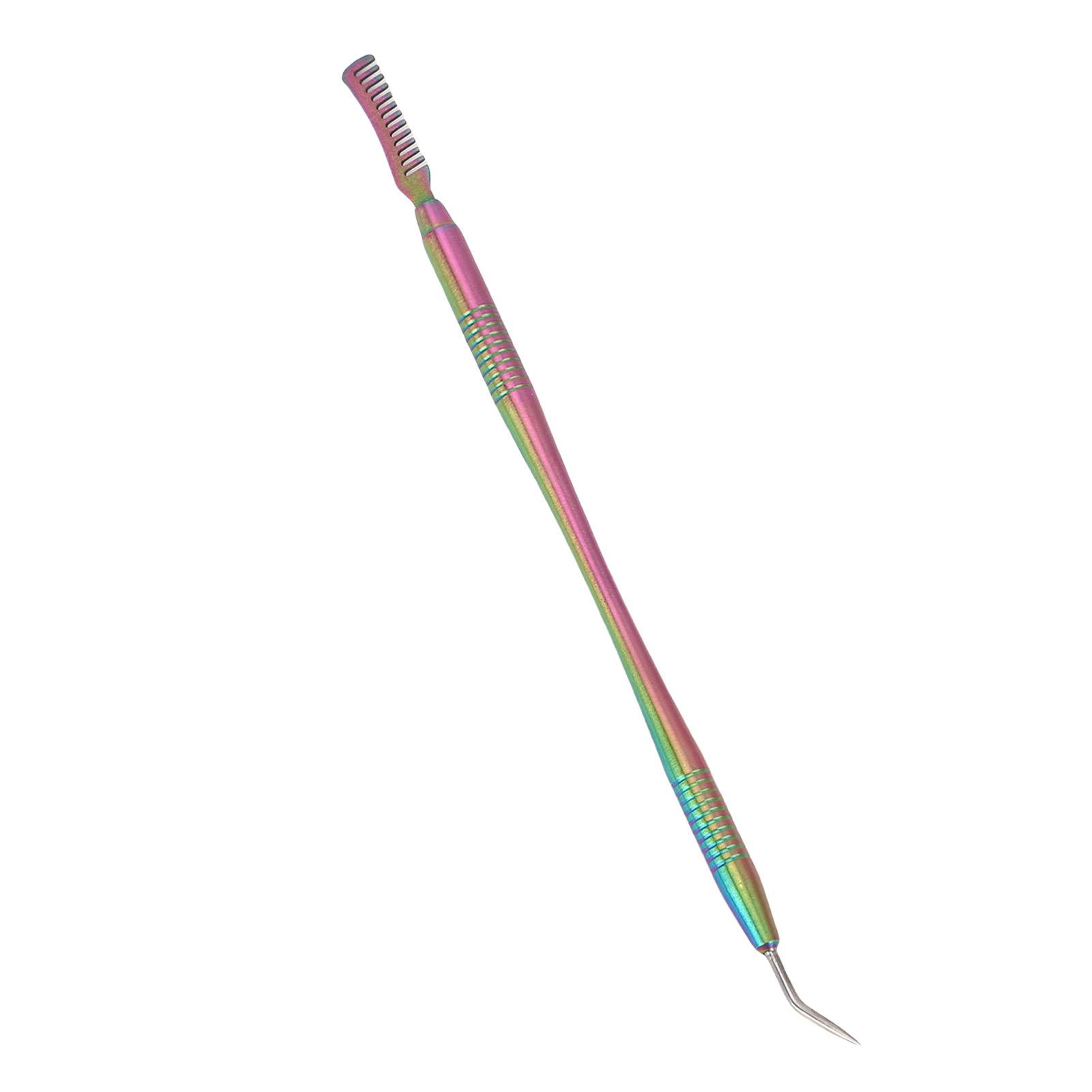 

2 шт. Кисть для чистки ногтей из нержавеющей стали, разделитель ресниц, палочка для поднятия и очистки с расческой