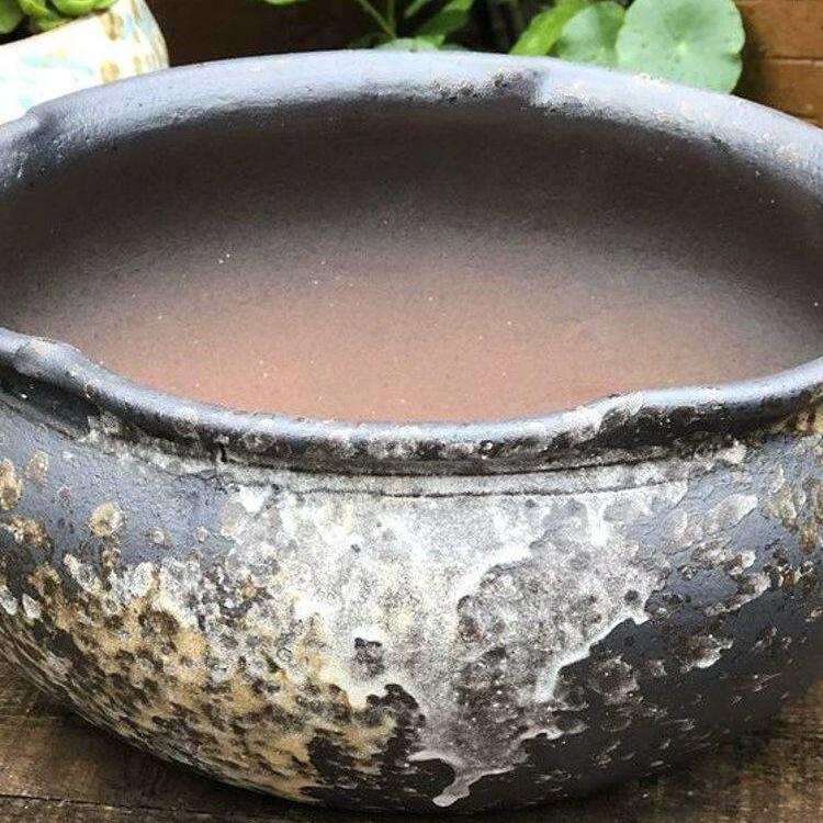 Stor Handgjord Keramik Kruka för Suckulenter och Grönska, Andningsbar Lerkruka i Lila Lera