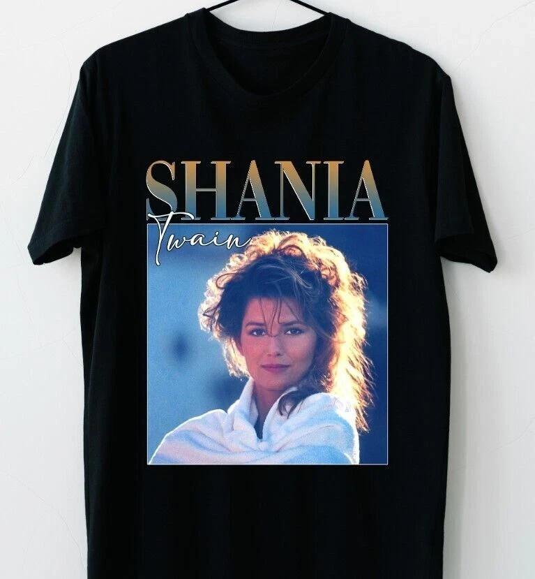 

Shania Twain Black Cotton T-Shirt Gift For Fan All size S-345XL Unisex T-Shirt M