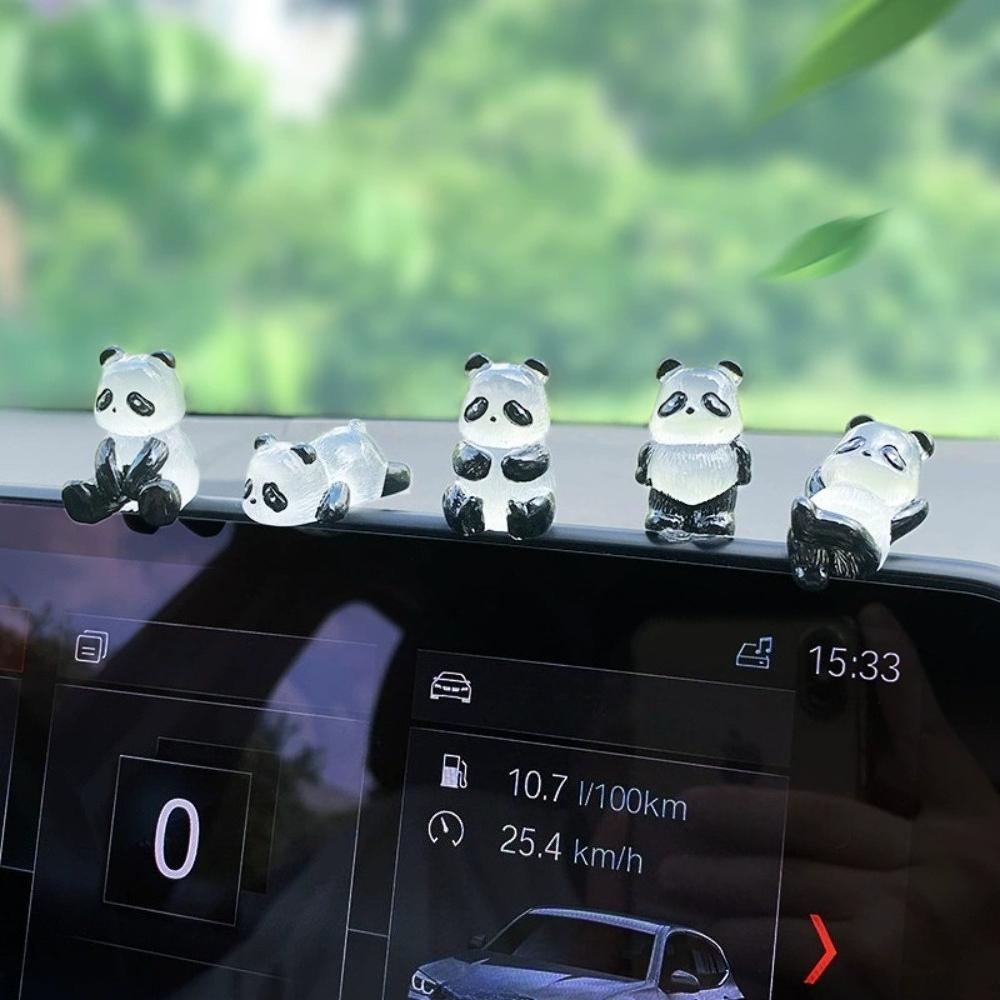 5PCS Luminous Glowing Panda Mini Figurines Glow in Dark Fairy Garden Bonsai Desk Decoration Miniature Ornament Home Accessories