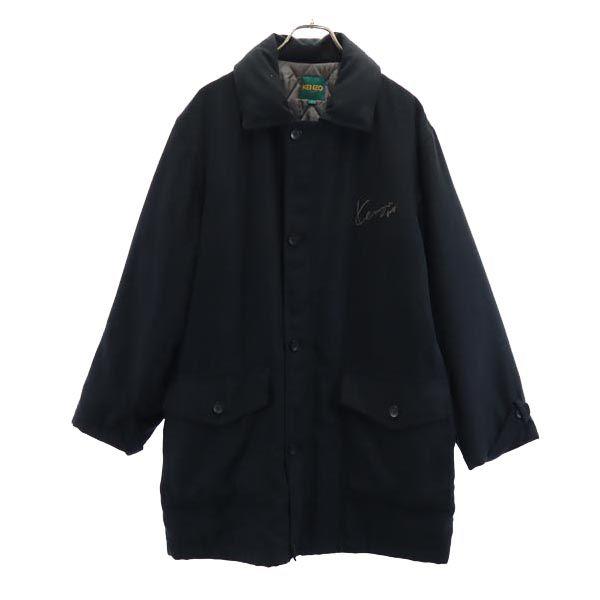 

KENZO 90-х Длинное старое пальто для гольфа 3 черное GOLF Мужское Б/У