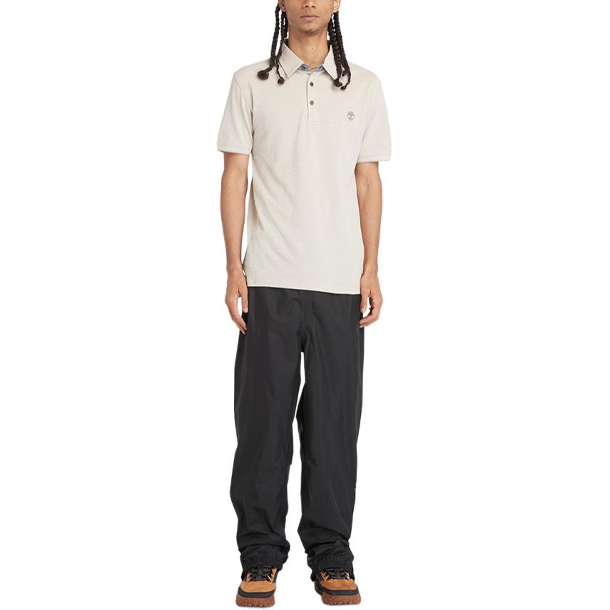 Timberland Calças Cargo Afuniladas de Cor Sólida, Cintura Média, Ajuste Elástico, Calças Masculinas Pretas A5SGJ-001