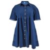 New Denim Short Sleeve Slim Fit A-Line Dress