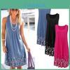Urban Chic Sleeveless Floral Print Loose Fit Midi Dress Polyester Blend
