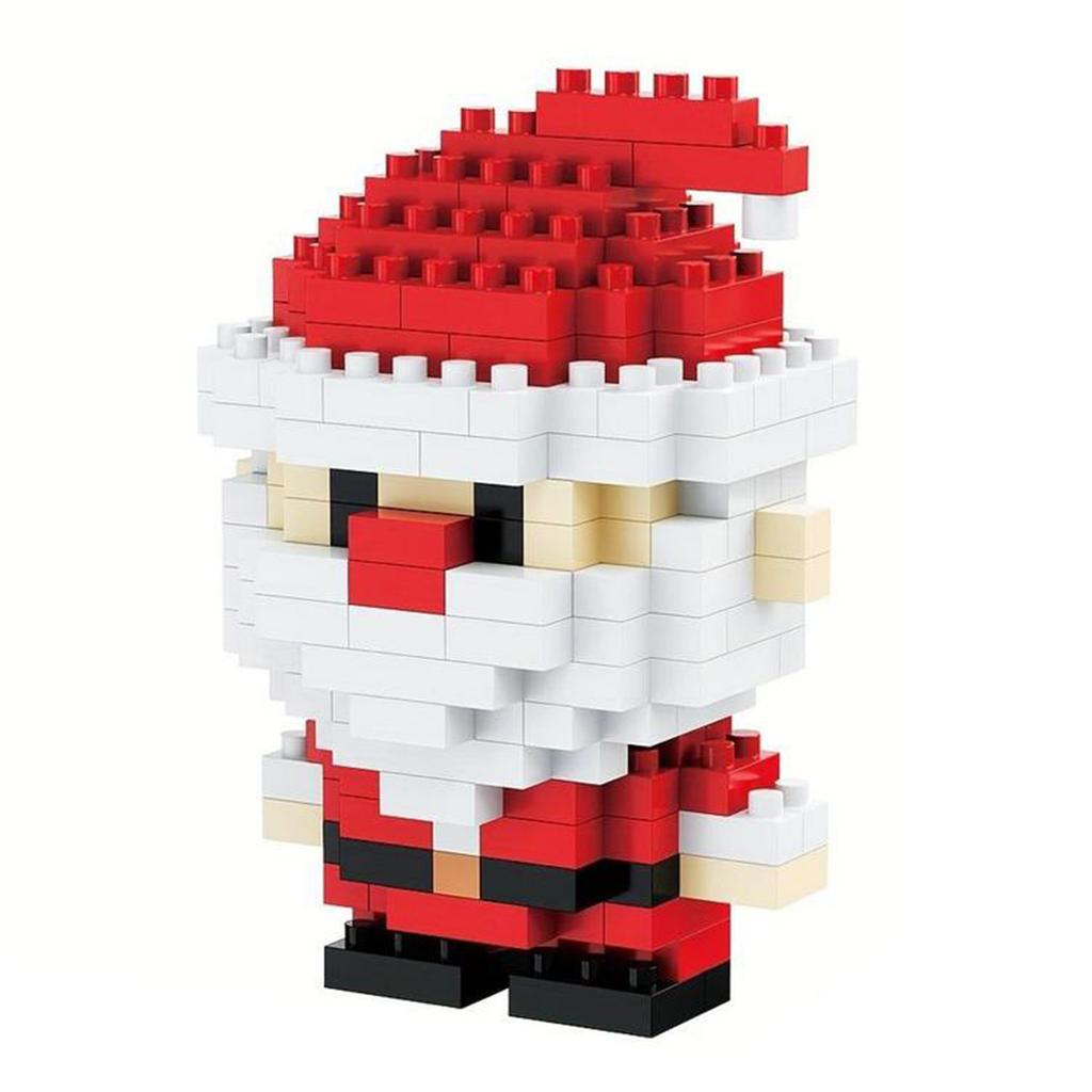 Santa Design Building Blocks Set Sturdy Steady Assembled Ornament For Home