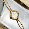 Solid Color Dial Square Bangle Watch Thin Metal Bracelet Ladies Wristwatch Bracelet Wristwatch