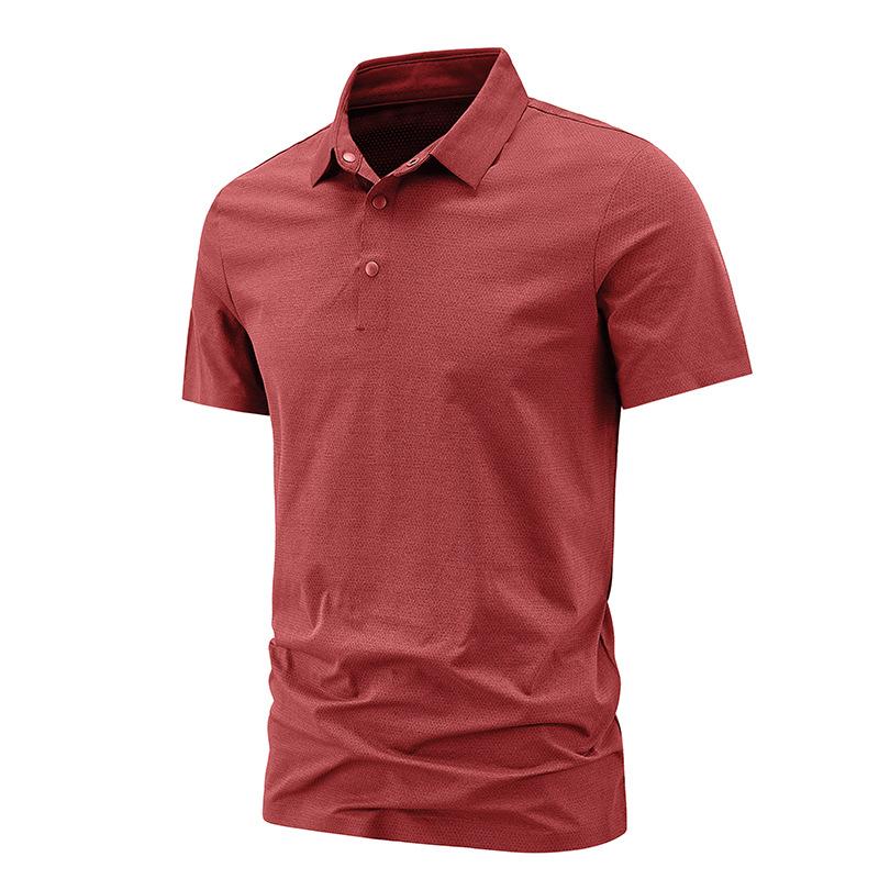 Summer Quick Drying T-shirt Men's Short Sleeved Lapel Business Seamless Polo Shirt Sports Short Sleeved T-shirt Breathable