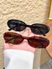 2Pcs Oval Narrow Frame Women's Sunglasses Set, Two Colors, No Style Preference, Fashionable Outfits, Street Photography, Driving