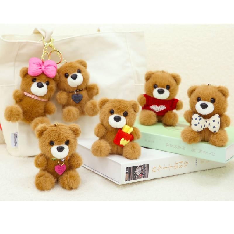 Plush Bear Cute Pendant Keychain Accessory Stuffed Doll Decoration Kids Gift