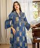 AB402 V-Neck Jacquard Beaded Dubai Dress - Women's Middle Eastern Muslim Robe