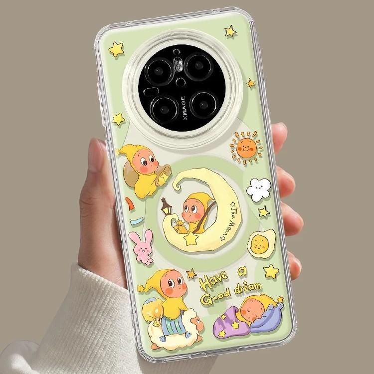 Mobile Phone Case with Bracket Is Suitable for Huawei Mate80pm Moon Doll 70pro Summer 60pro + Magnetic Attraction 80 Sets