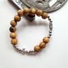 Catholic Cross Rosary Bracelet Vintage Elastic Beaded Chain Baptism Rosaries Bangle Wristband for Men Women Jewelry Gift