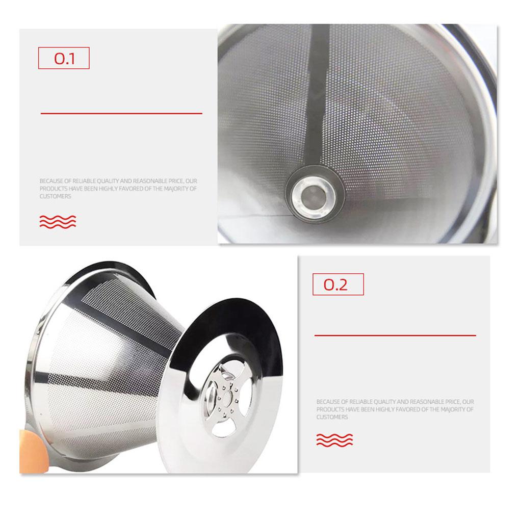 Kaffeefilterhalter Wiederverwendbar Doppellagig Edelstahl Kaffee Tee Sieb Kaffeezubehör Kaffeezubereitungswerkzeug Zubehör