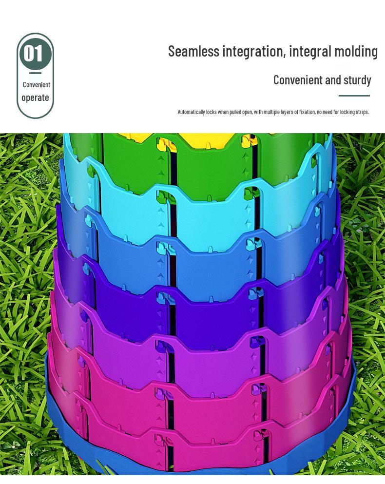 Rainbow Retractable Portable Camping Stool - Round, Plastic Folding Design.