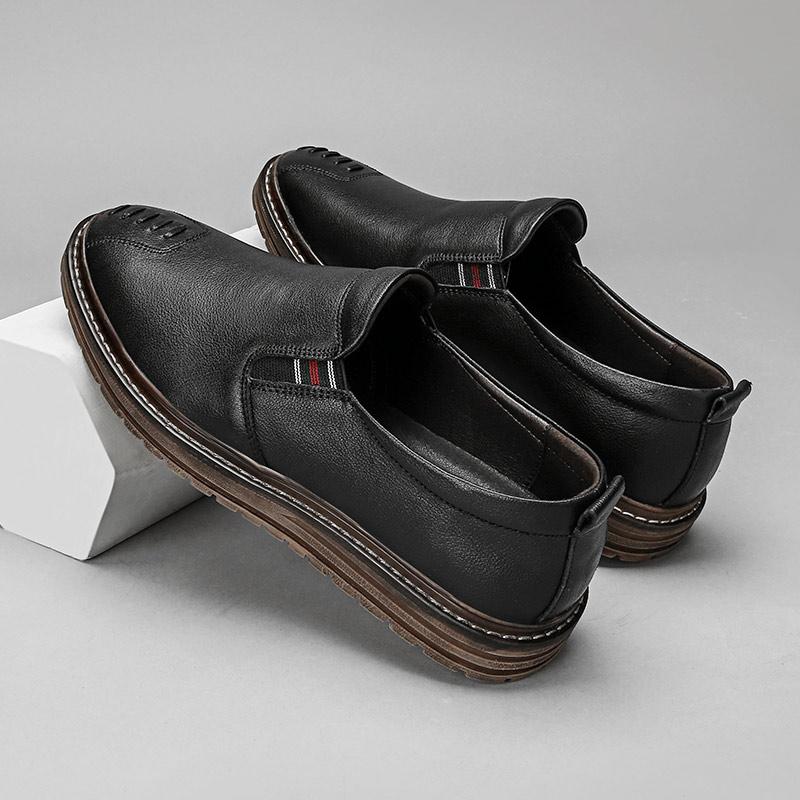 Genuine Leather Quality Men'S Shoes Brand Men Casual Shoes Luxury Business Platform Shoes Breathable Slip On Driving Moccasins