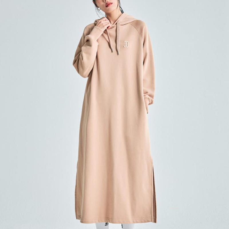 New MLB Long Sleeved Dresses Women's Khaki 3FOPB0134-43BGS