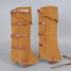 Unisex Wildleder-Stiefelüberzieher mit Schnallen | Spitze Vorderform, Flache Absatzform, Mittelalterliche Beinwickel