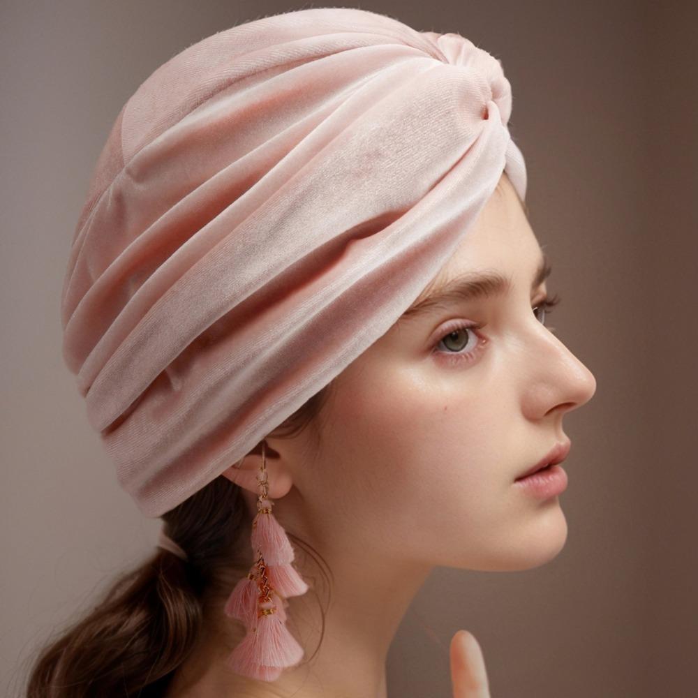 Turban Cap Crossed Pullover Hat Tassel Sunscreen Beach Hats Simple Beanie Hat Woman