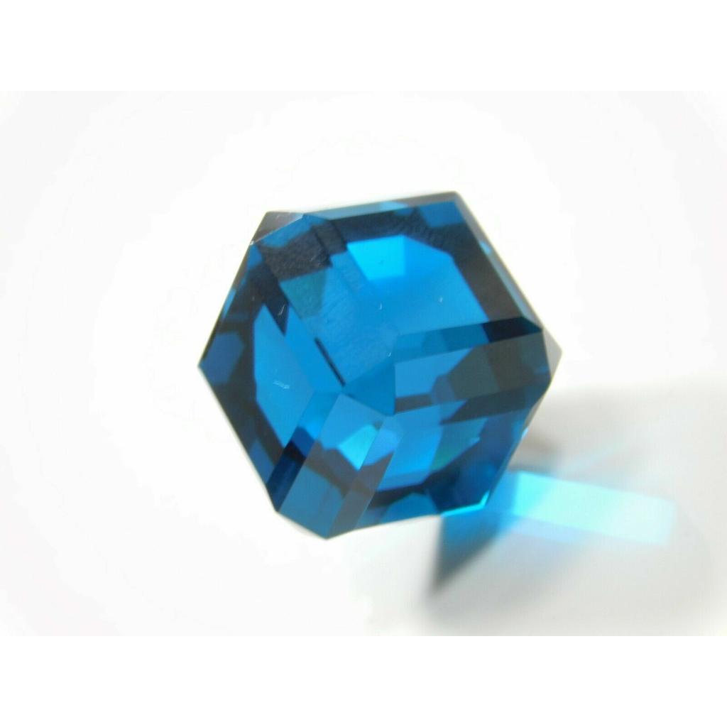 Extremely Rare Lab -Created Teal Sapphire Cube 114 Ct Loose Gemstone CERTIFIED M4-212-k