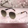 Round Frame Sunglasses Women'S Tide Advanced Sense Metal Sunglasses Men'S Sunglasses