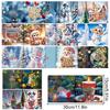 12Pcs Christmas Special Shape Bird Diamond Handmade Card Rhinestone Painting Card Kit Diamond Daily Wish Card for Adults