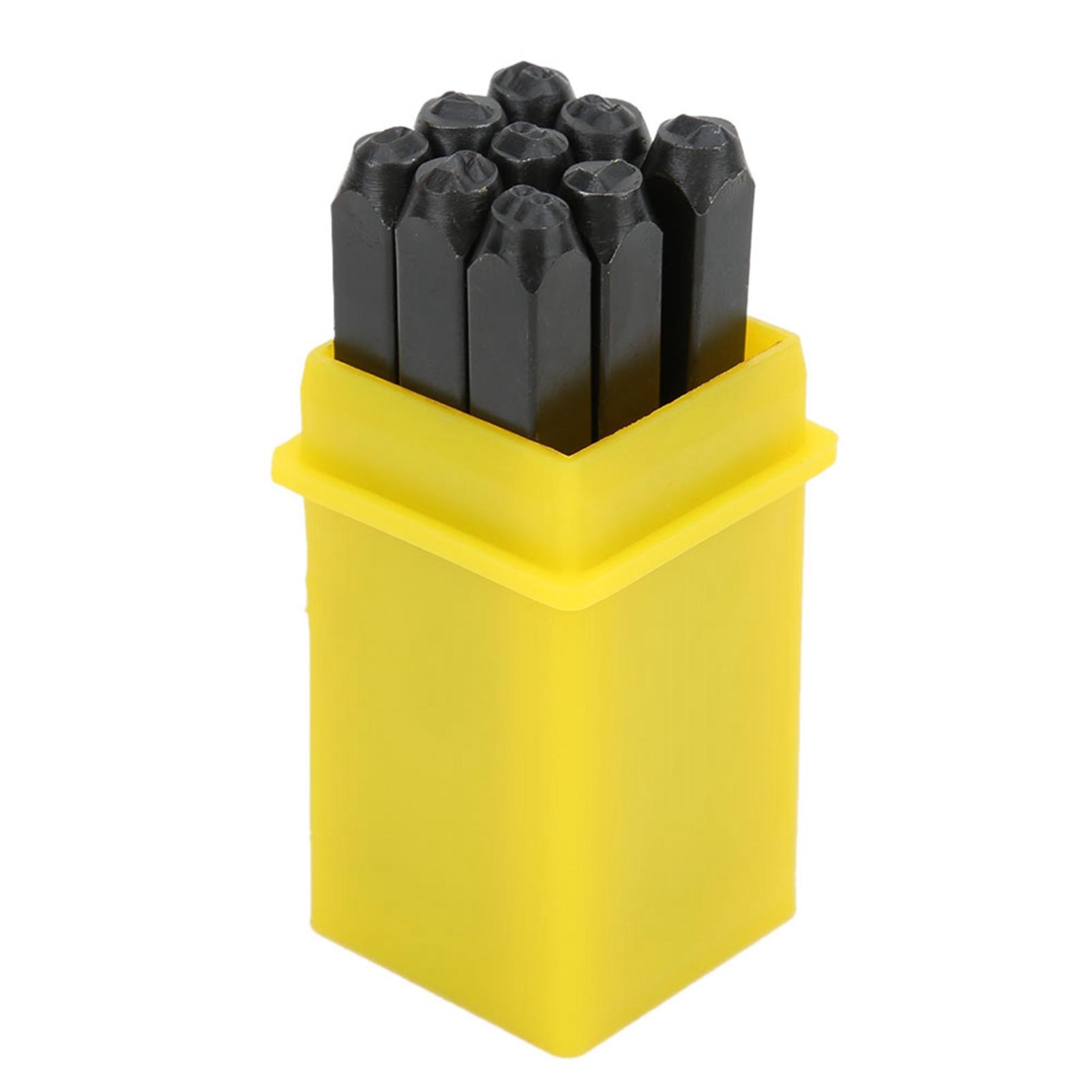 

Carbon Steel 3mm Alphabet Numbers Punch Metal Stamp Craft Tool Kit With Case （0-9）) | 1/8