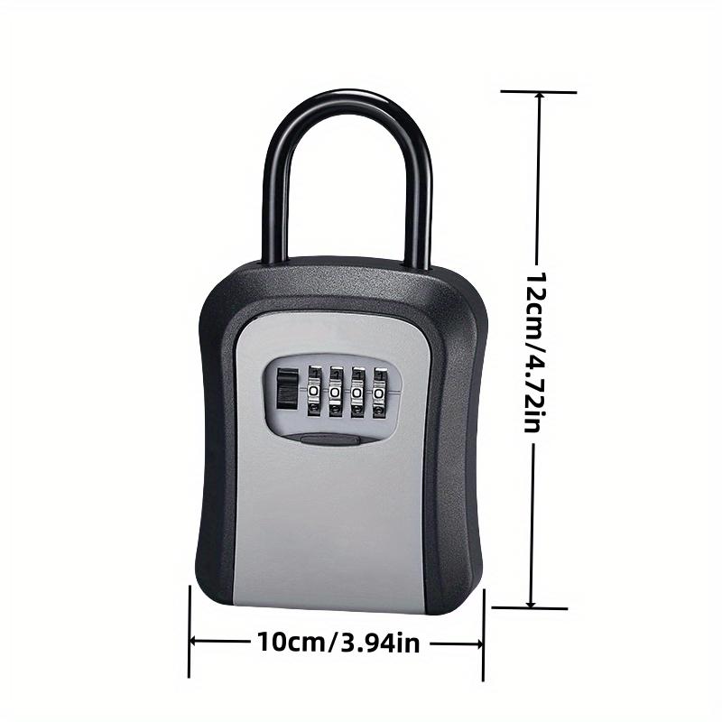 4 Digit Code Key Box Free Installation Outdoor Password Key Box Extended Locking Hook Steel Wire Hanging Key Storage Waterproof