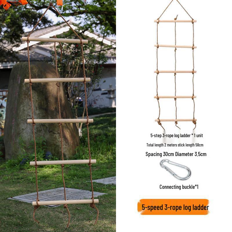 Outdoor Kids' Rope Ladder Swing for Sensory Integration and Climbing Activities