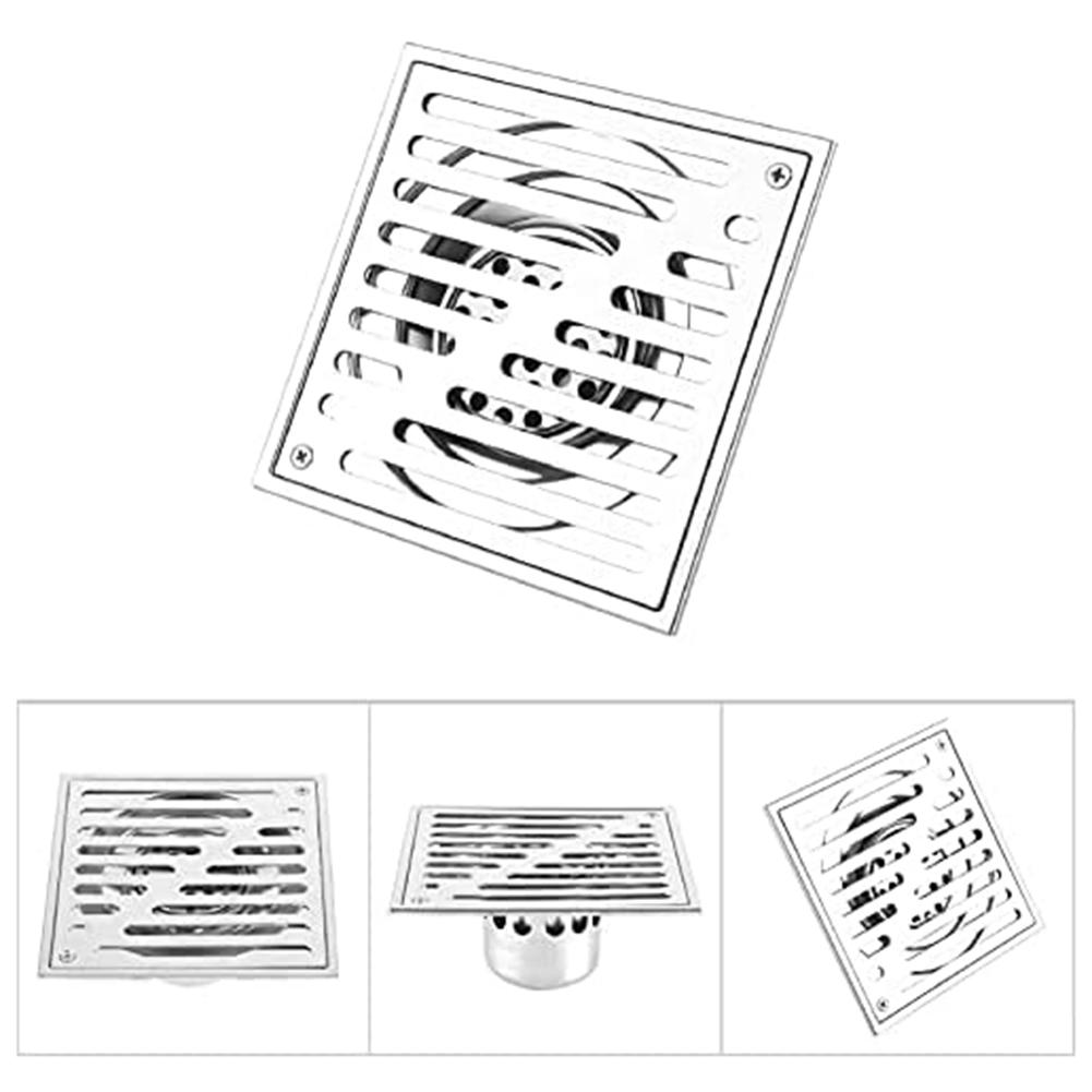 Heavy Duty Outdoor Yard Floor Drain, Removable Steel Block Grate With Robust Construction For Versatile Applications