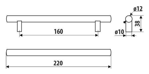 Railing RE29, Stainless Steel, 160mm